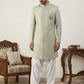 Embroidered Jacquard Silk Indo-Western Set ( 50JIND S7W 135Pista S )
