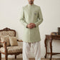 Embroidered Jacquard Silk Indo-Western Set ( 50JIND S7W 135Pista S )