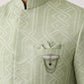 Embroidered Jacquard Silk Indo-Western Set ( 50JIND S7W 135Pista S )