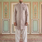 Embroidered Jacquard Silk Indo-Western Set ( 50JIND S7W 135Purple S )