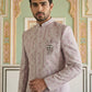 Embroidered Jacquard Silk Indo-Western Set ( 50JIND S7W 135Purple S )