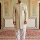 Jacquard Silk Indo-Western Set ( 50JIND S7W 137Cream S )