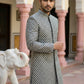 Embroidered Silk Blend Indo-Western Set ( 50JIND S7W 138Olive S )
