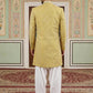 Embroidered Silk Blend Indo-Western Set ( 50JIND S7W 138Yellow S )