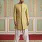 Embroidered Silk Blend Indo-Western Set ( 50JIND S7W 138Yellow S )