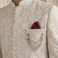 Cotton Blend Embroidered Indo-Western Set ( 50JIND S7W 149Beige S )