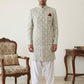 Cotton Blend Embroidered Indo-Western Set ( 50JIND S7W 149Grey S )