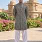 Men’s Woven Silk Jacquard Indo-Western Set ( 50JIND S7W 164Grey S )