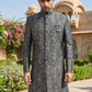 Men’s Woven Silk Jacquard Indo-Western Set ( 50JIND S7W 164Grey S )