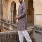 Men’s Woven Silk Jacquard Indo-Western Set ( 50JIND S7W 164Maroon S )