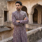 Men’s Woven Silk Jacquard Indo-Western Set ( 50JIND S7W 164Maroon S )