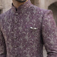 Men’s Woven Silk Jacquard Indo-Western Set ( 50JIND S7W 164Maroon S )
