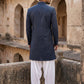 Silk Blend Woven Indo-Western Set ( 50JIND S7W 171Navy S )