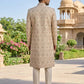 Men Premium Silk Blend Sherwani Set ( 50JSH 101Golden M )