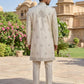 Traditional Zari Work Ivory Sherwani Set ( 50JSH 104Cream S )