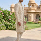 Traditional Zari Work Ivory Sherwani Set ( 50JSH 104Cream S )