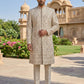 Traditional Zari Work Ivory Sherwani Set ( 50JSH 104Cream S )
