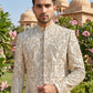 Traditional Zari Work Ivory Sherwani Set ( 50JSH 104Cream S )