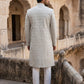 Silk Blend Heavy Embroidered Sherwani Set ( 50JSH 105Cream S )