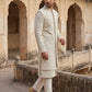Silk Blend Heavy Embroidered Sherwani Set ( 50JSH 105Cream S )