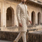 Premium Embroidered Silk Blend Sherwani Set ( 50JSH 106Cream L )
