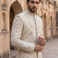 Premium Embroidered Silk Blend Sherwani Set ( 50JSH 106Cream L )