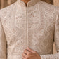 Premium Embroidered Silk Blend Sherwani Set ( 50JSH 106Cream L )
