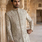 Designer Silk Blend Sherwani Set for Men ( 50JSH 108Golden L )