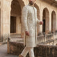 Designer Silk Blend Sherwani Set for Men ( 50JSH 108Golden L )