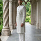 Silk Blend Embroidered Royal Sherwani Set ( 50JSH 112Cream L )