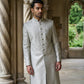 Silk Blend Embroidered Royal Sherwani Set ( 50JSH 112Cream L )