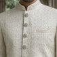 Silk Blend Embroidered Royal Sherwani Set ( 50JSH 112Cream L )