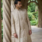 Ivory Gold Embroidered Sherwani Set ( 50JSH 113Golden M )