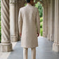Ivory Gold Embroidered Sherwani Set ( 50JSH 113Golden M )