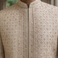 Ivory Gold Embroidered Sherwani Set ( 50JSH 113Golden M )