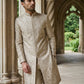 Ivory Gold Embroidered Sherwani Set ( 50JSH 114Golden M )