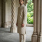 Ivory Gold Embroidered Sherwani Set ( 50JSH 114Golden M )