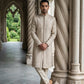Ivory Gold Embroidered Sherwani Set ( 50JSH 114Golden M )