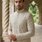 Ivory Gold Embroidered Sherwani Set ( 50JSH 114Golden M )