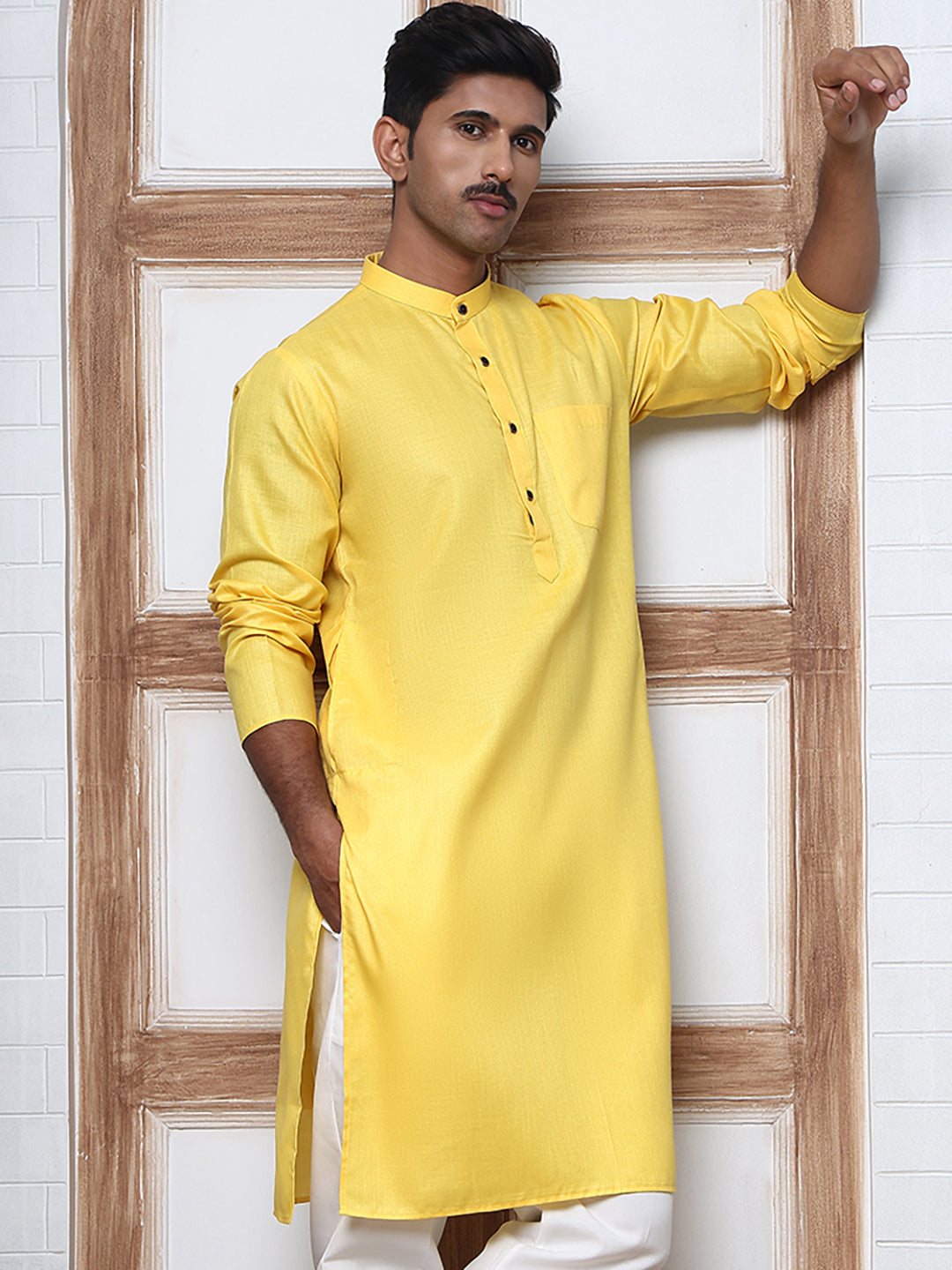 Solid Kurta for Men ( ANMKO 273Lemon )  [RT] [H-3]