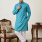 Floral Printed Kurta with Pyjama for Men