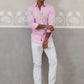 Satin Lycra Solid Casual Shirt for Men ( RDSH 008Pink )