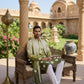 Embroidered Silk Blend Kurta with Dupatta ( HOPKO D 023Pista )