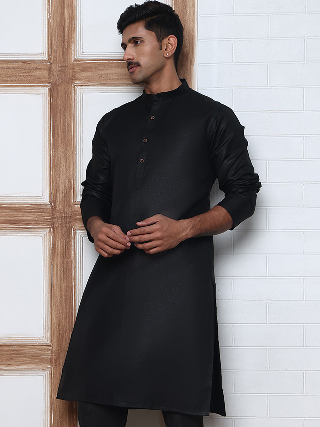 Solid Kurta for Men ( ANMKO 273Black )  [RT] [H-3]