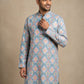 Printed & Thread Work Kurta for Men ( 65KO 5641 Blue )