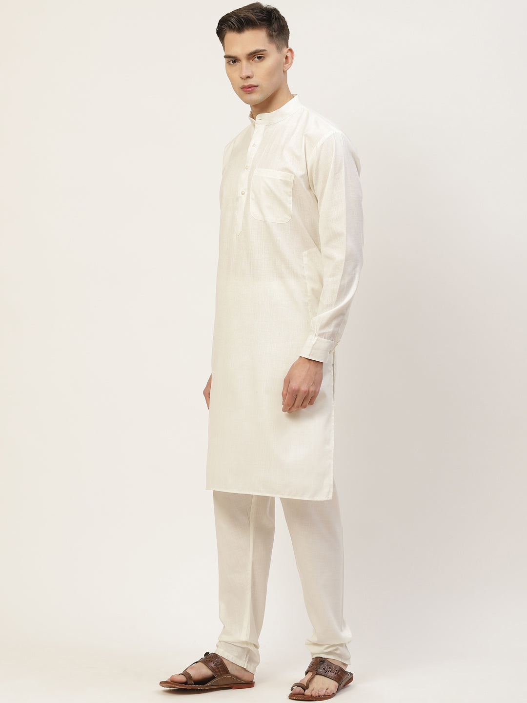 Men's Kurta Pyjama With Teal Blue Solid Nehru Jacket (JOKPWC W-F 4033 F )