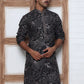 Embroidered Silk-Blend Kurtas ( ANMKO 289Black )  [RT] [H-5]