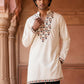 Japanese Fabric Designer Embroidered Kurta ( 65KO 5633 White )