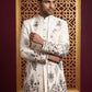 Silk Blend Peacock & Floral Embroidered Indo-Western Set