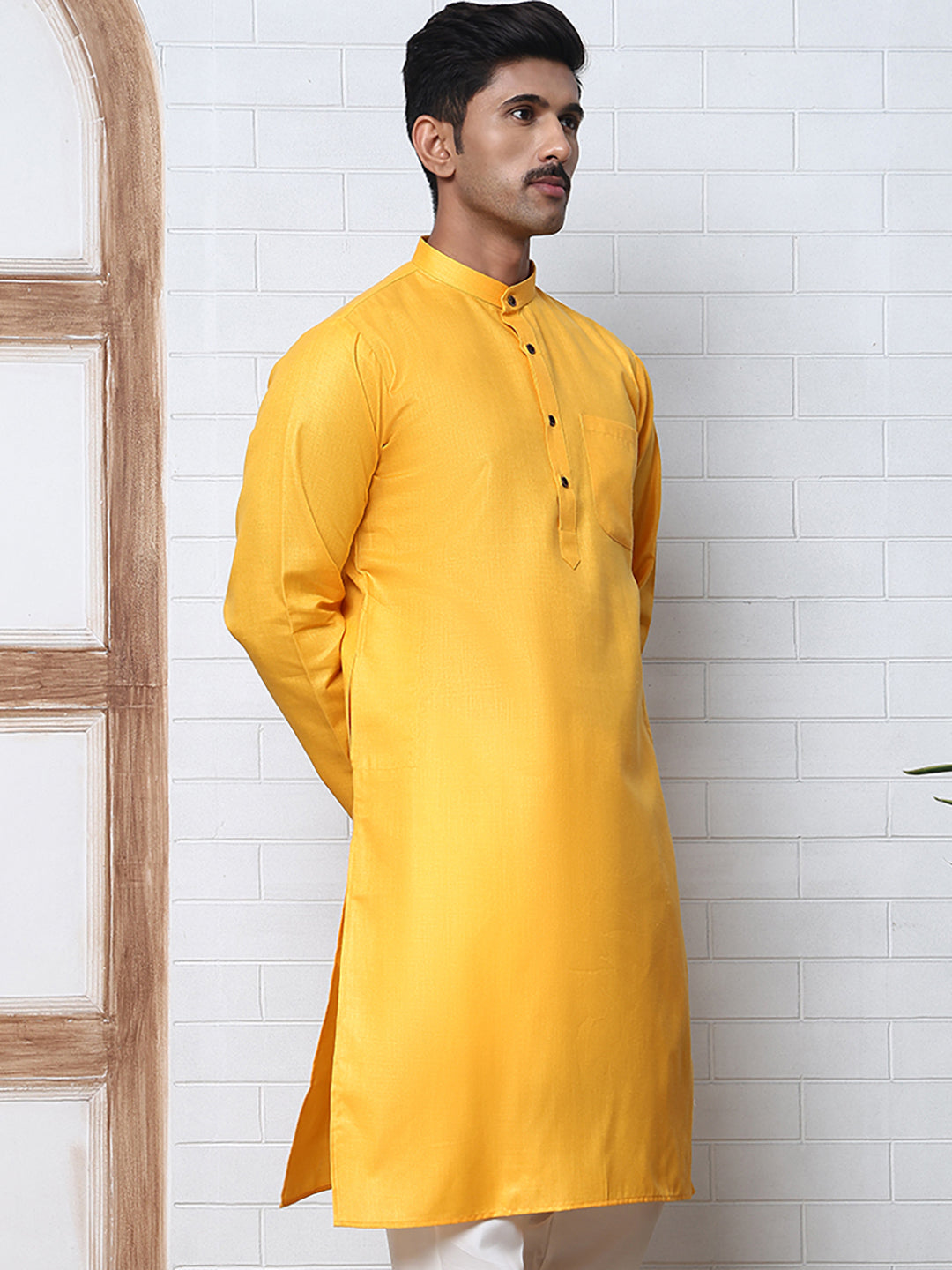 Solid Kurta for Men ( ANMKO 273Mustard )  [RT] [H-3]